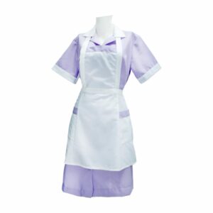 Uniforme Vestido Con Delantal Morado Con Blanco EL UNIFORME