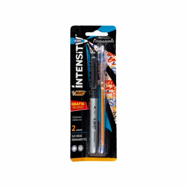 Marcador Grip Negro Bl X 1 Gratis Precisión Azul BIC Medium