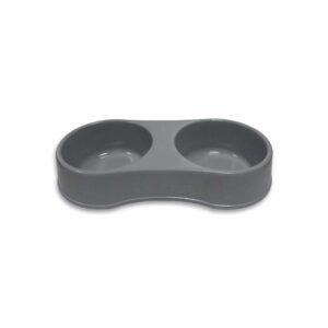 Plato Para Mascota Doble Tono Gris CASA PICA 3,8 L