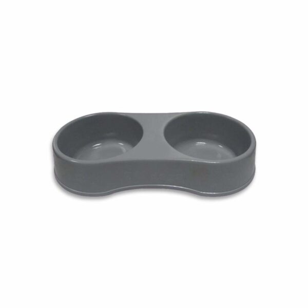 Plato Para Mascota Doble Tono Gris CASA PICA 3,8 L