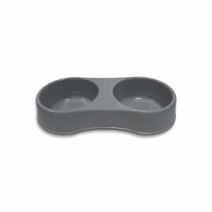 Plato Para Mascota Doble Tono Gris CASA PICA 3,8 L