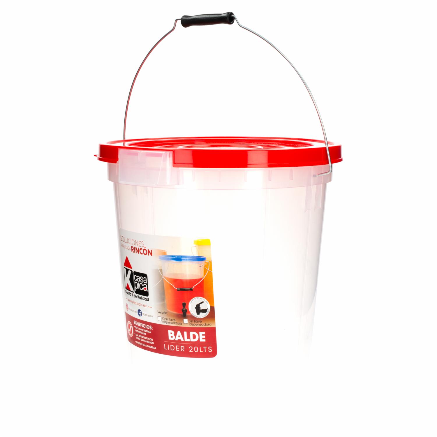 Balde Comercial Líder Rojo CASA PICA Unidad - Imagen 2