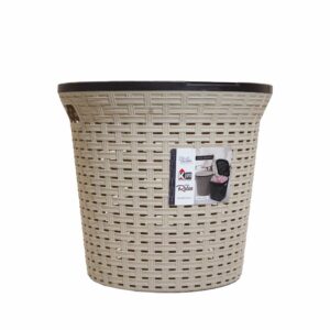 Cesto Ratán Redondo Beige CASA PICA Mediano