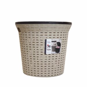 Cesto Ratán Redondo Beige CASA PICA Mediano