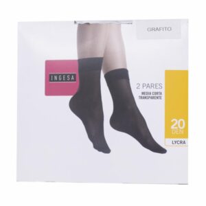 Medias Cortas Lycra Transparente Grafito 20 Den INGESA