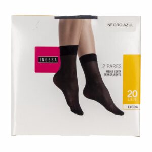 Medias Cortas Lycra Transparente Negro Azul 20 Den INGESA
