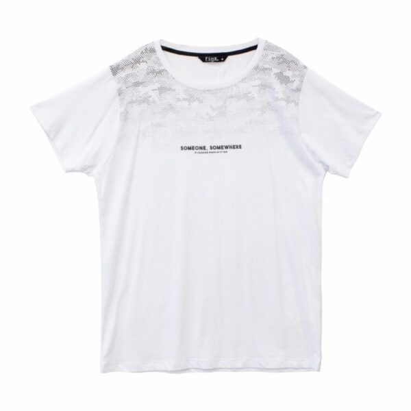 Camiseta De Caballero Manga Corta Confort Gris Blanca BLUE - Imagen 4