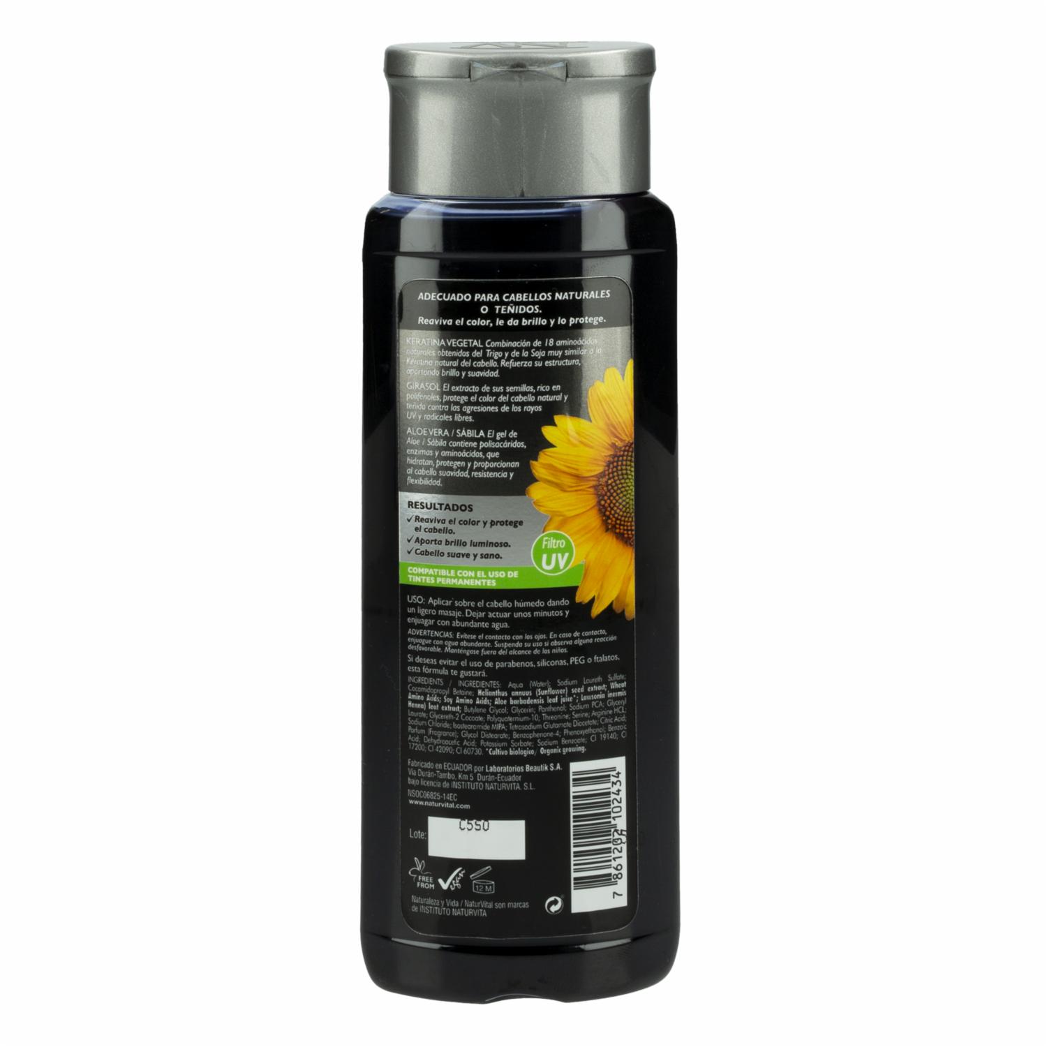 Shampoo Negro Protección Color NATUR VITAL 300 Ml - Imagen 2