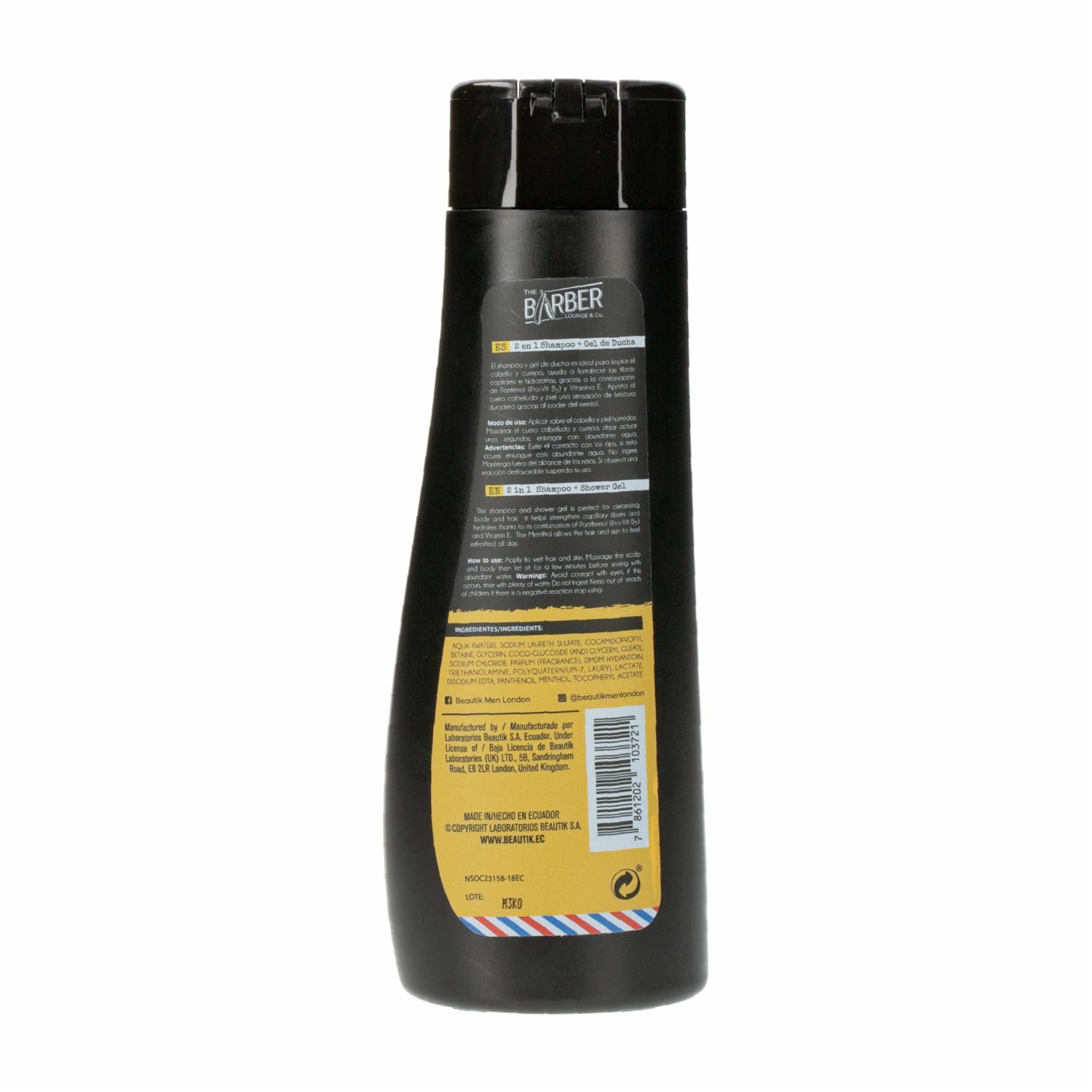 Shampoo Capilar 2 En 1 + Gel De Ducha THE BARBER 400 Ml - Imagen 2