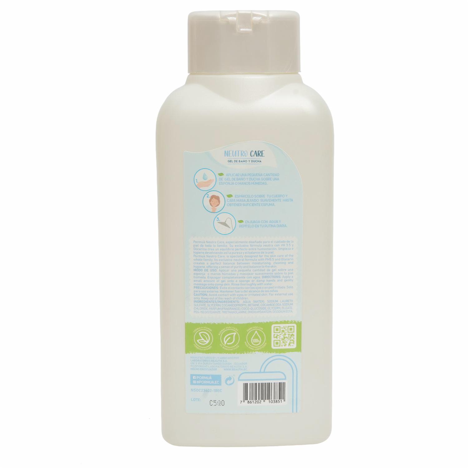 Gel De Ducha Neutro Care PORMUÀ 750 Ml - Imagen 3
