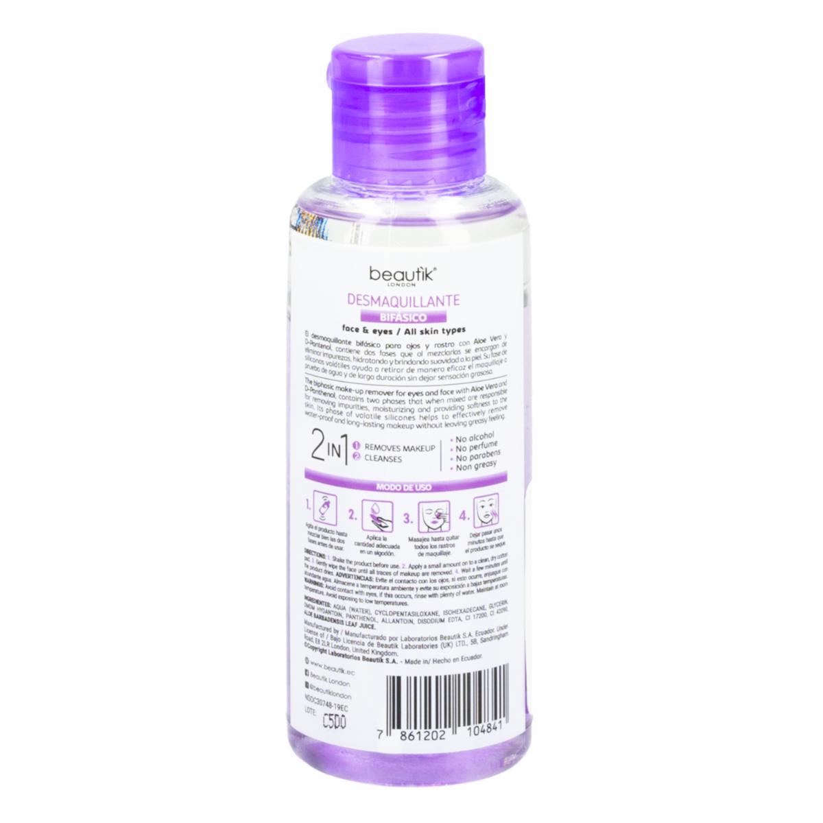 Desmaquillante Bifásico 2 En 1 BEAUTÌK LONDON 120 Ml