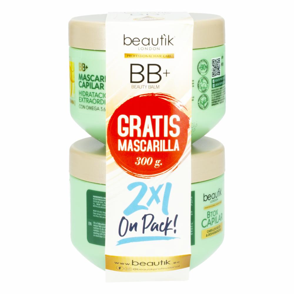 Mascarilla Capilar Con Olio De Macadamia BEAUTÌK LONDON 2 X 300 Ml - Imagen 2