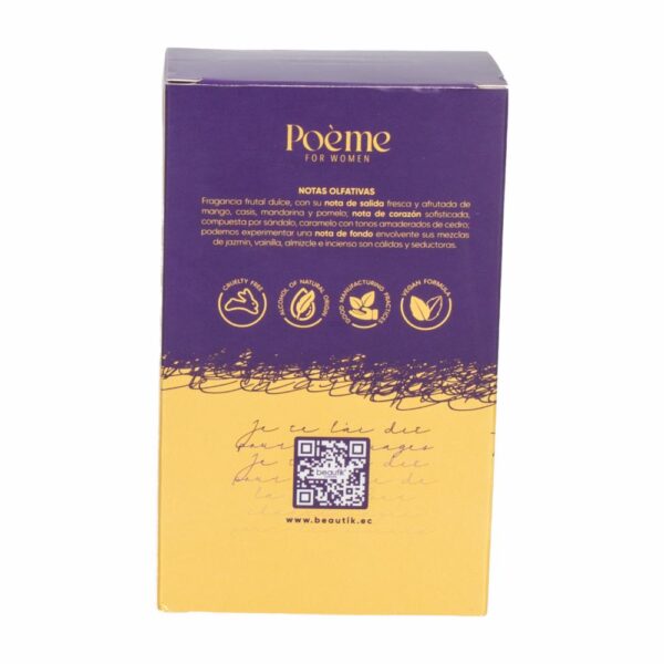 Fragancia Para Dama Poeme Women BEAUTÌK LONDON Edt 100 Ml - Imagen 2
