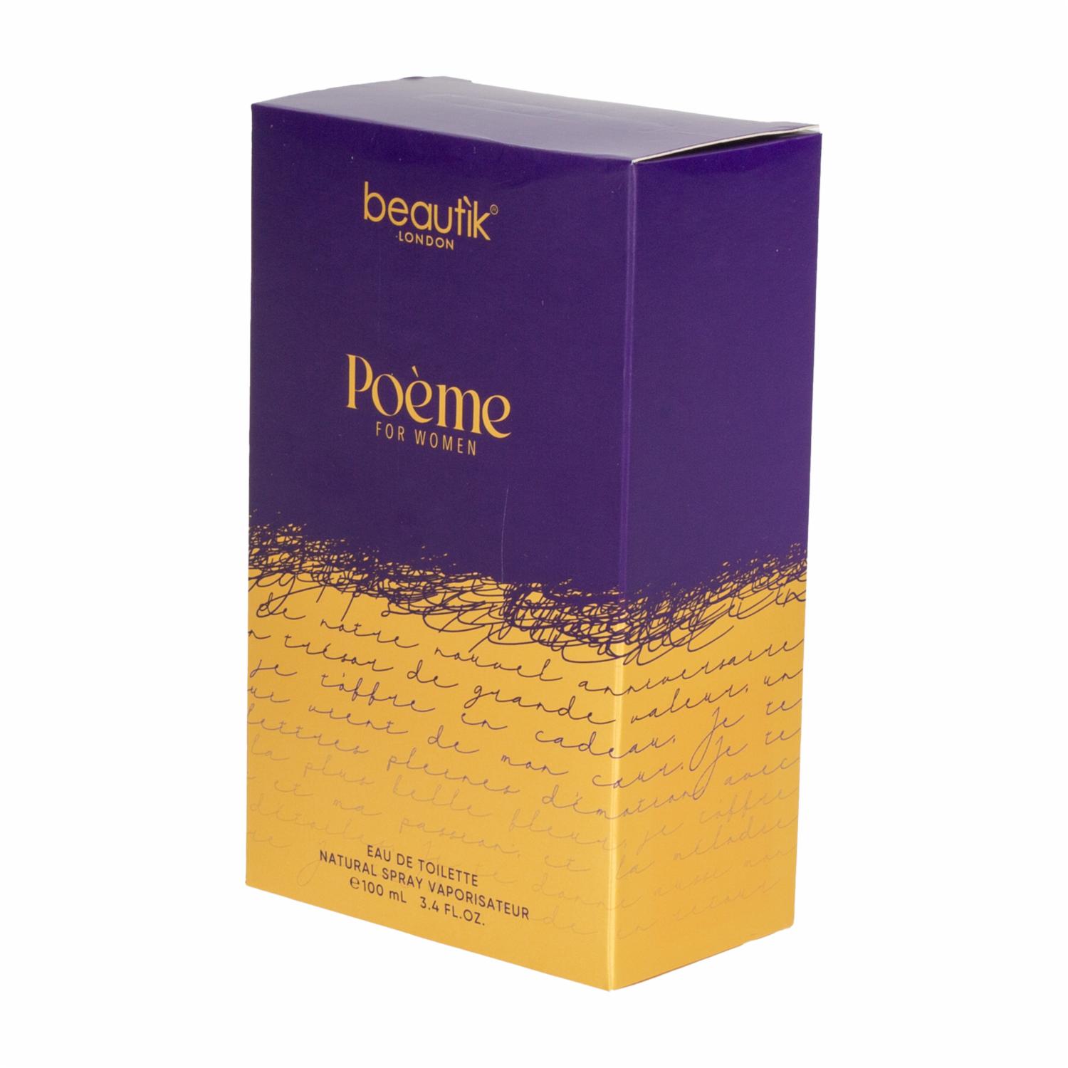 Fragancia Para Dama Poeme Women BEAUTÌK LONDON Edt 100 Ml - Imagen 3
