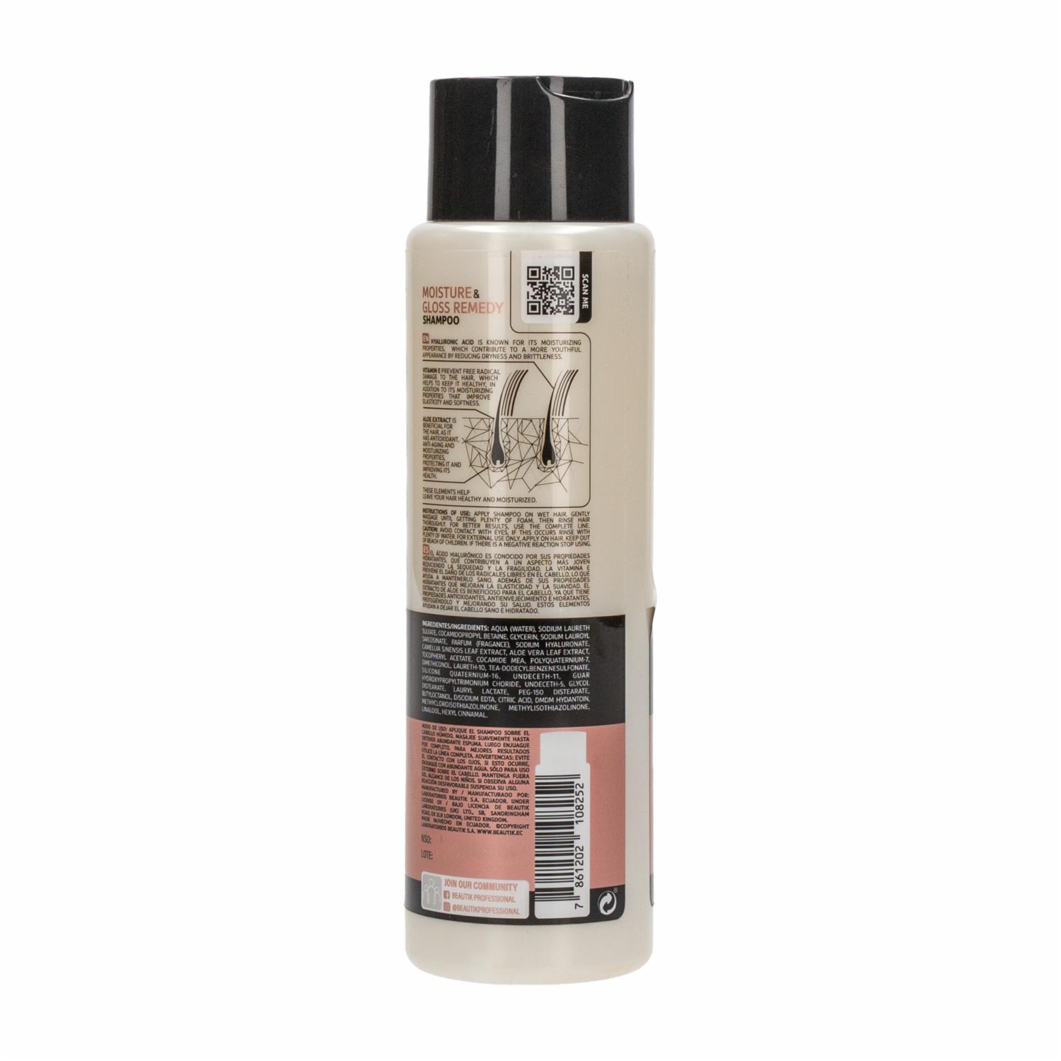 Shampoo Para Cabello Moisture And Gloss Remedy BEAUTÌK LONDON 400 Ml - Imagen 2