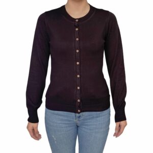 Cárdigan Abierto Cuello Redondo Con Botones MGX BASIC