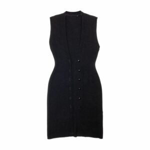 Chaleco Largo Tejido Negro TREND & STYLE