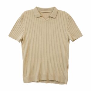 Camiseta Polo Manga Corta Tejido Beige BLUE
