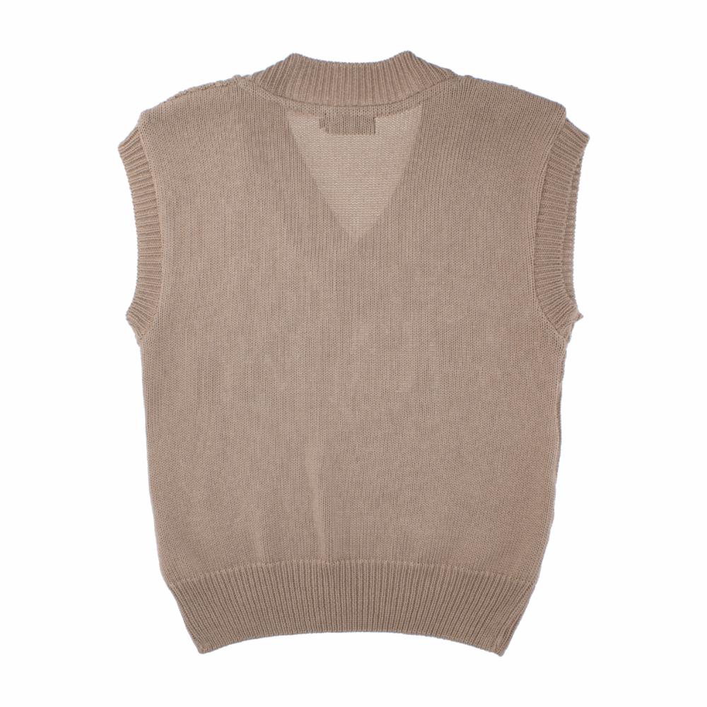 Chaleco Tejido Cuello En V Habano TREND & STYLE - Imagen 2
