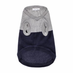 Sueter Para Mascota Diseño Combinado Color Gris MY STYLE Talla Extra Pequeña