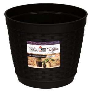 Macetero Tipo Ratán Redondo Chico Café CASA PICA Unidad