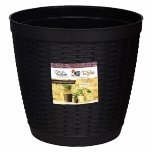 Macetero Tipo Ratán Redondo Grande Café CASA PICA Unidad