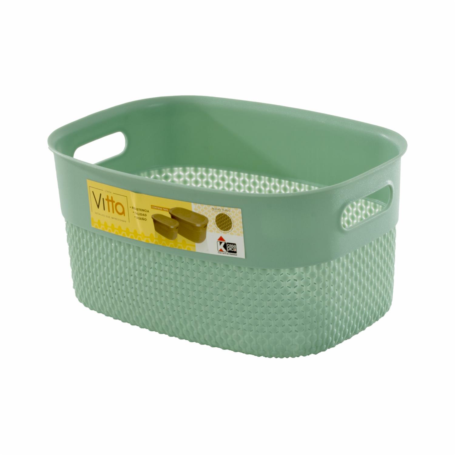 Canastilla Vitta Con Tapa Turquesa CASA PICA 12 L - Imagen 2