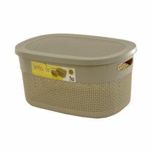 Canastilla Vitta Con Tapa Beige CASA PICA 22 L