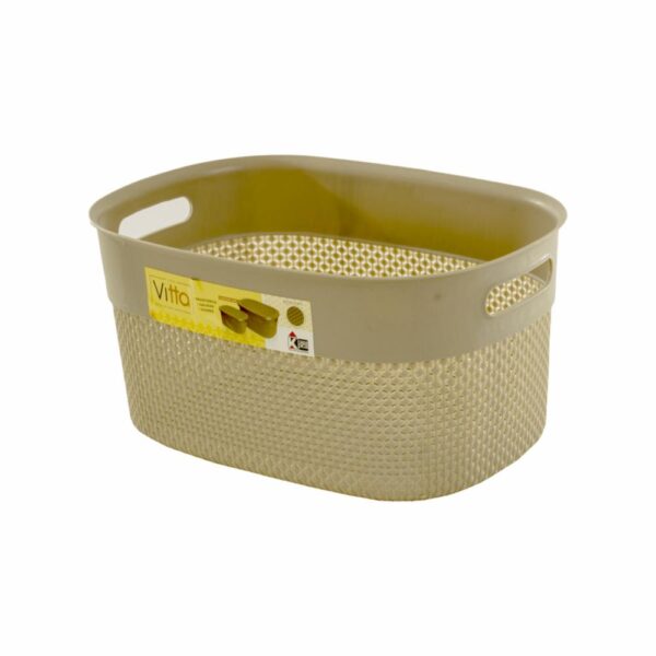 Canastilla Vitta Con Tapa Beige CASA PICA 22 L - Imagen 2