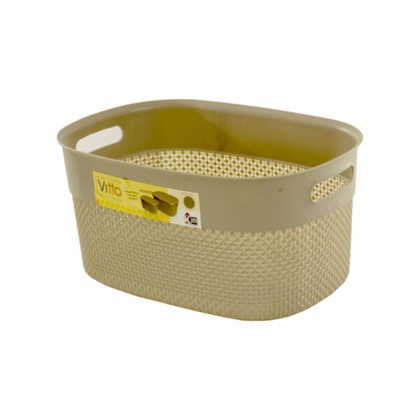 Canastilla Vitta Con Tapa Beige CASA PICA 22 L - Imagen 2