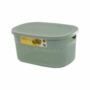 Canastilla Vitta Con Tapa Turquesa CASA PICA 22 L