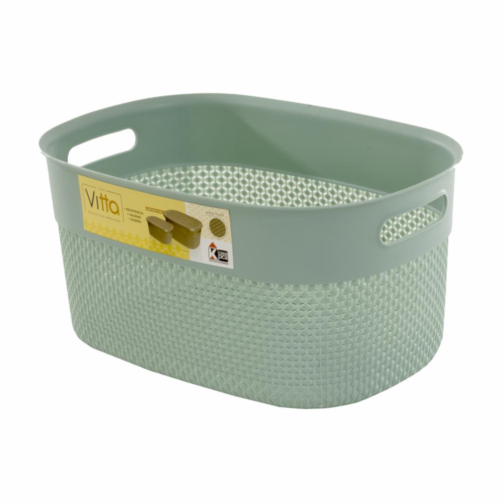 Canastilla Vitta Con Tapa Turquesa CASA PICA 22 L - Imagen 2