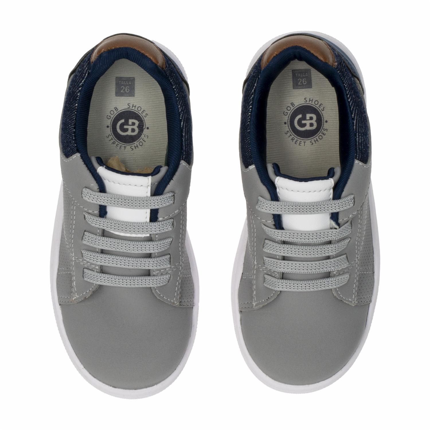 Zapato Urbano Gris Con Cordón Elástico GOB SHOES - Imagen 2