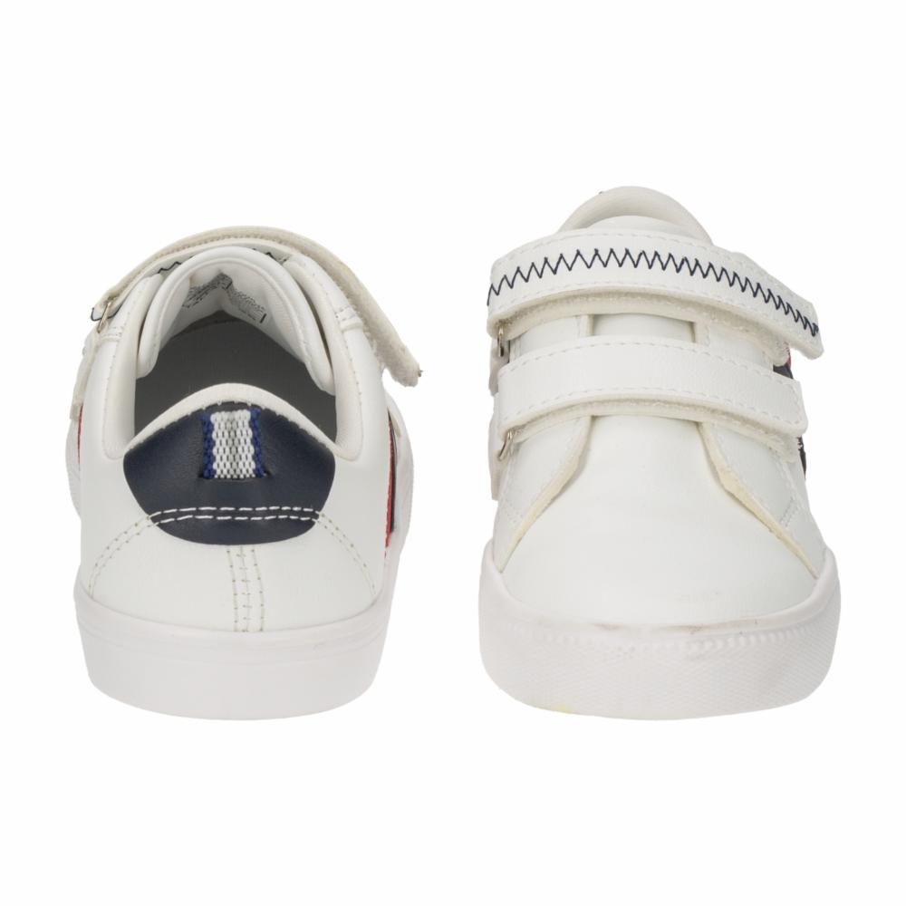 Zapato Casual Deportivo Blanco Con Azul Con Velcro GOB SHOES - Imagen 3