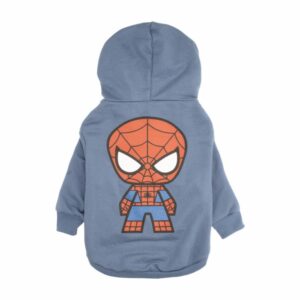 Chompa Para Mascota Con Capucha Diseño Spiderman Color Azul MARVEL