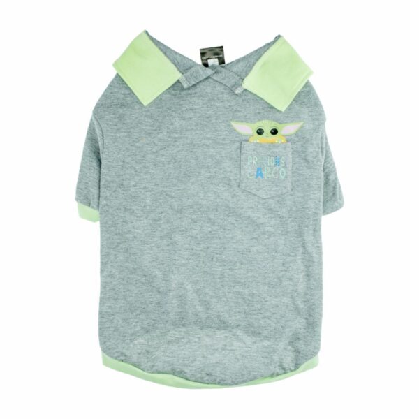 Camiseta Para Mascota Tipo Polo Diseño Star Wars Baby Yoda Gris DISNEY - Imagen 3