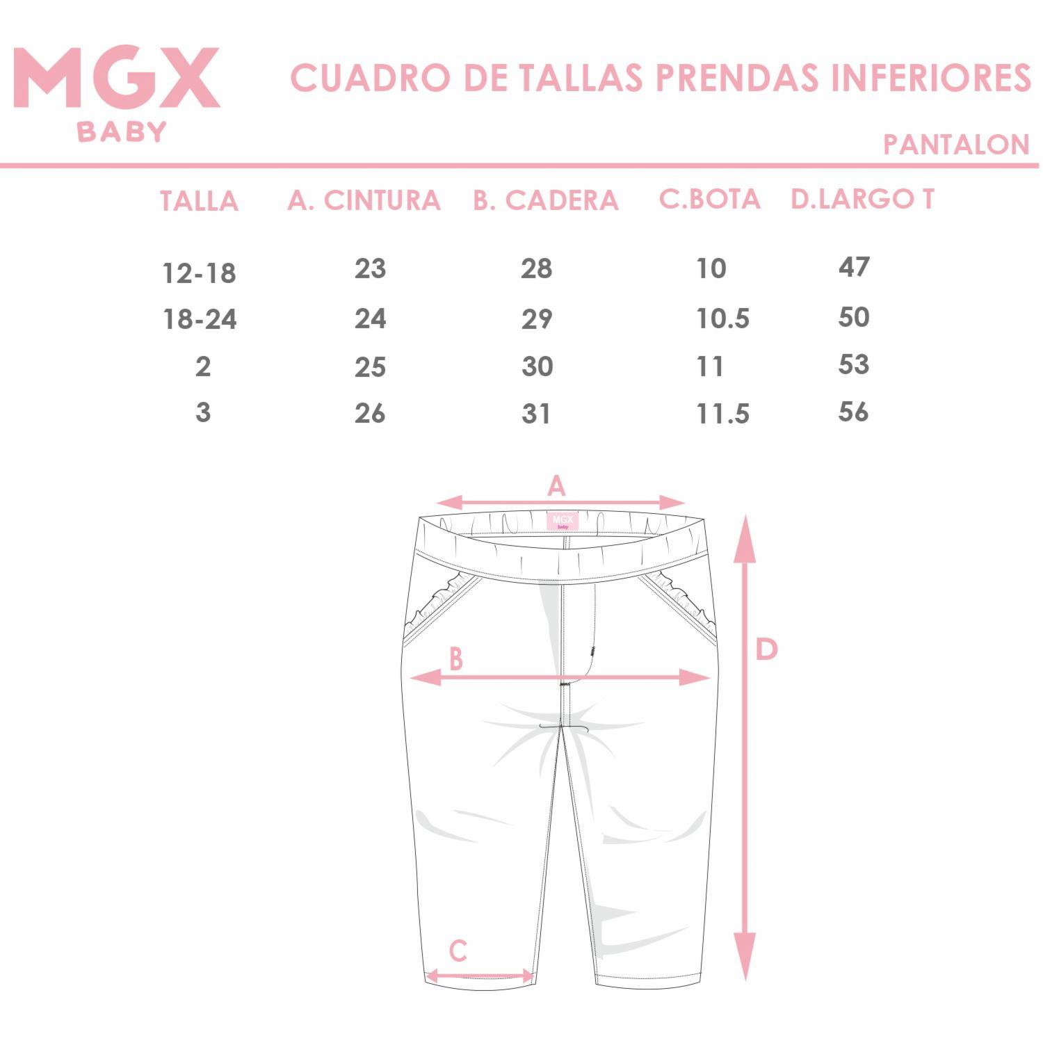 Pantalón Bebé Niña Azul Estampado MGX BABY - Imagen 3