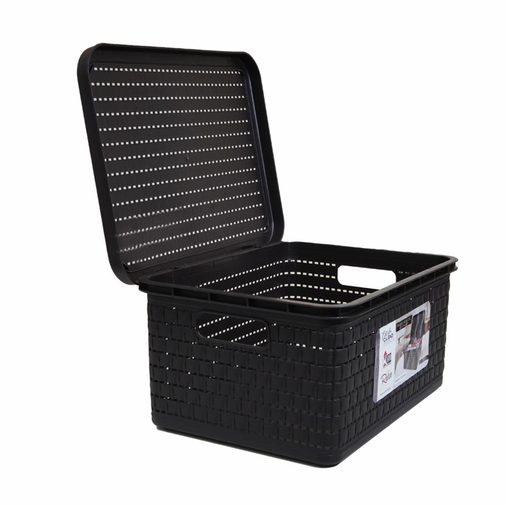 Canastilla Ratán Chic Con Bisagra Café CASA PICA Unidad - Imagen 2