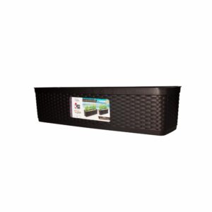 Macetero Tipo Ratán Rectangular Grande Café CASA PICA Unidad