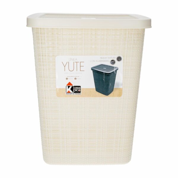 Cesto De Yute Para Ropa Con Tapa Beige Claro CASA PICA 55X43.5 Cm