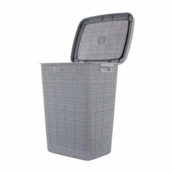 Cesta Para Ropa Con Tapa Color Gris Oscuro CASA PICA Unidad - Imagen 3