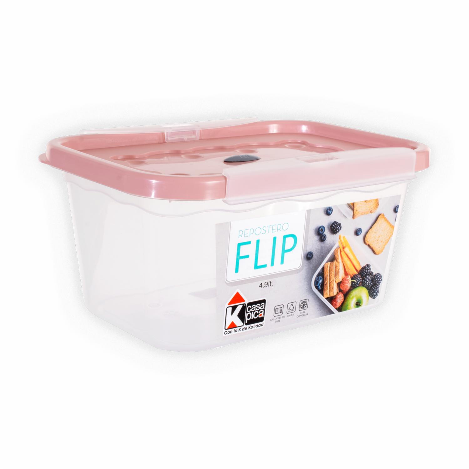 Repostero Flip Color Rosado CASA PICA 4.9 Litros