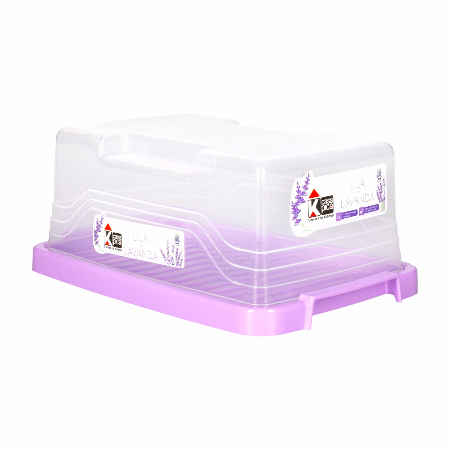 Quesera Plástica Colores Lila Diseño Lavanda Violeta CASA PICA Unidad