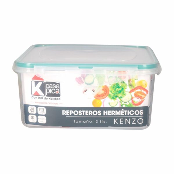 Repostero Cuadrado Diseño Kenzo Color Menta CASA PICA 2 Litros - Imagen 3