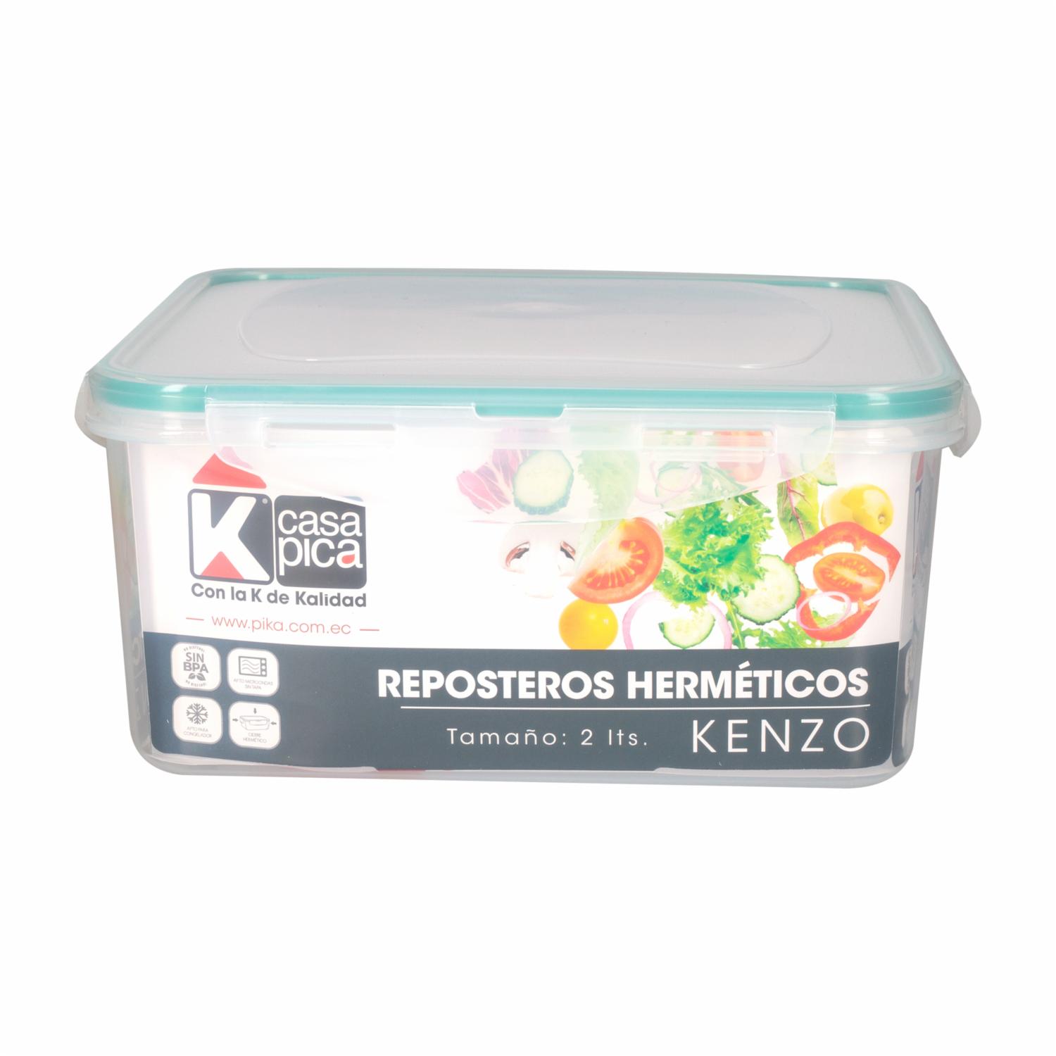 Repostero Cuadrado Diseño Kenzo Color Menta CASA PICA 2 Litros - Imagen 2