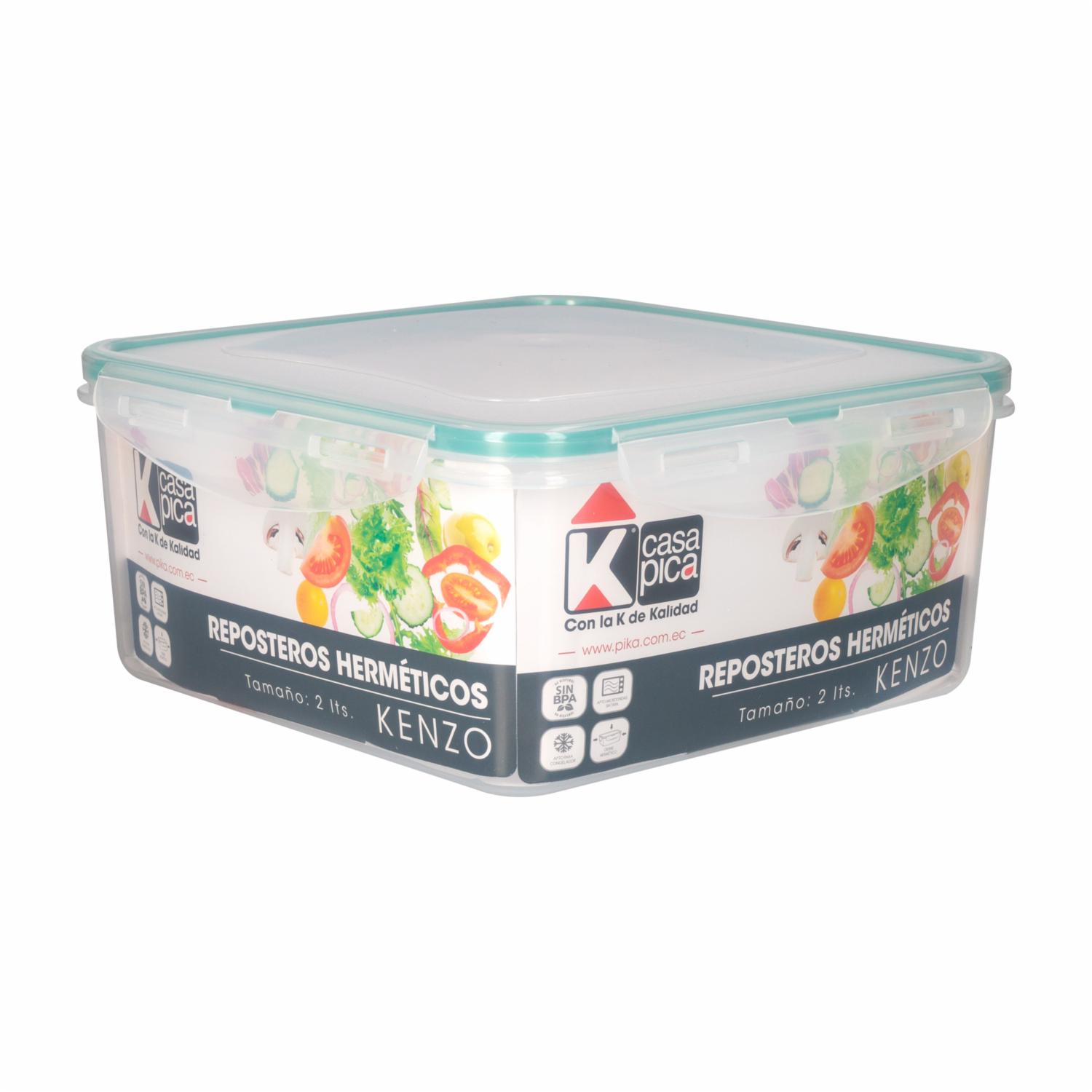 Repostero Cuadrado Diseño Kenzo Color Menta CASA PICA 2 Litros - Imagen 3