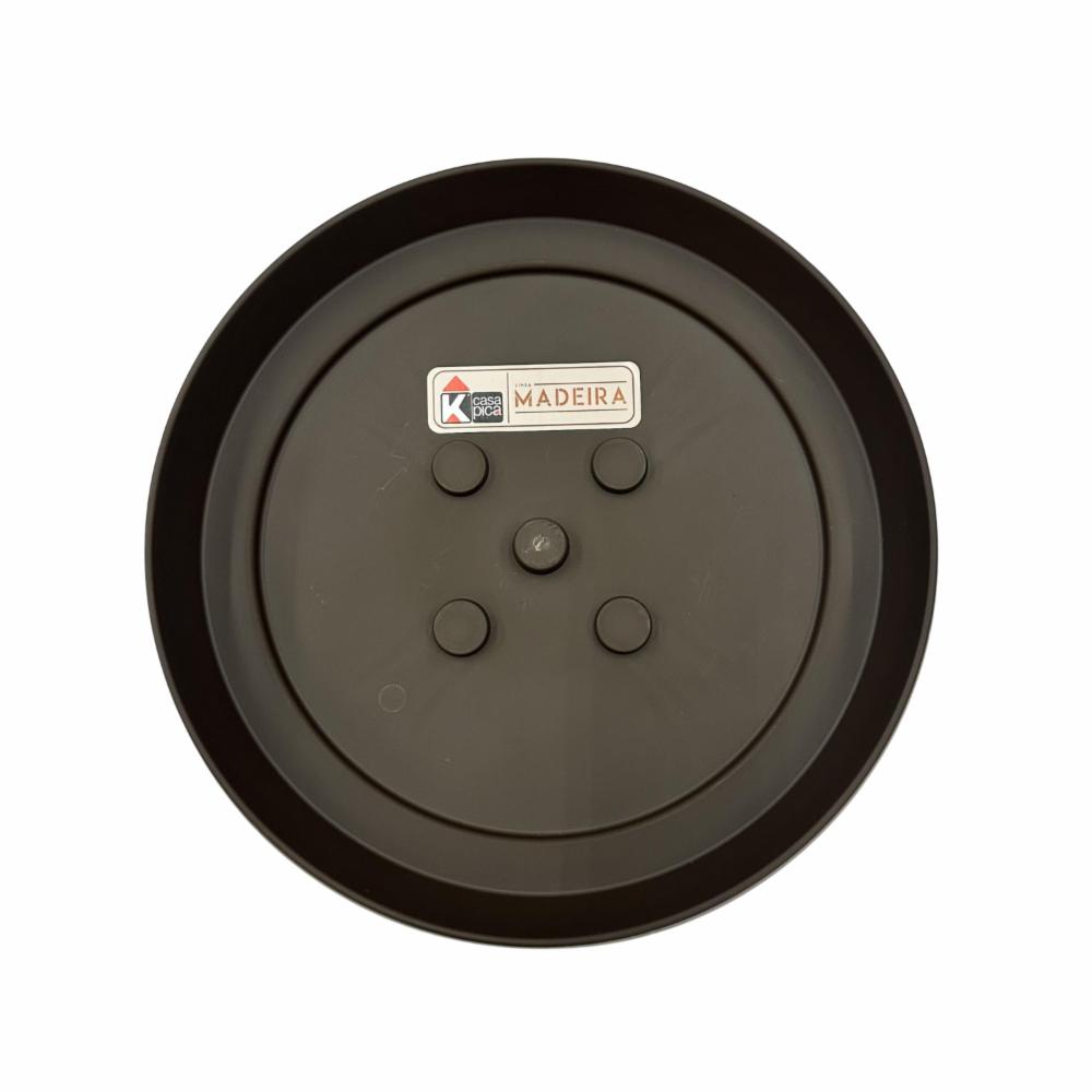 Base Para Macetero Ratan Madera Redondo Cafe CASA PICA Grande - Imagen 2