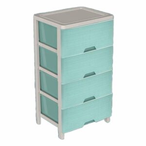 Cajonera Yute Menta Con Beige CASA PICA 4 Pisos