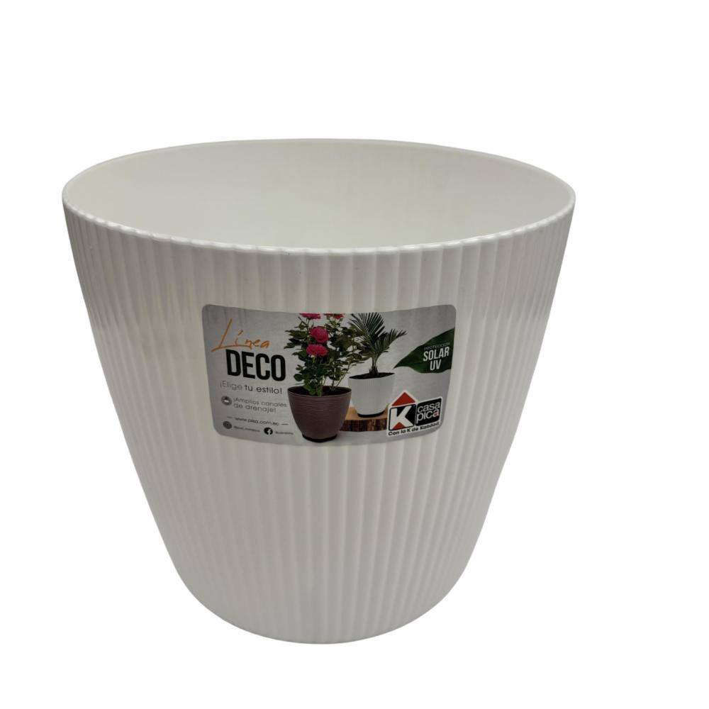 Macetero Deco Glam Blanco CASA PICA 6 Lts Pequeño - Imagen 2