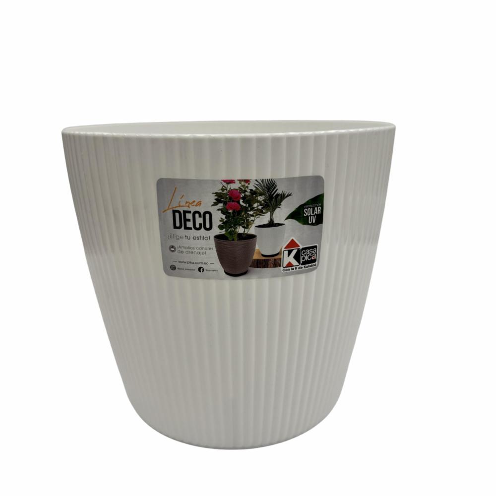 Macetero Deco Glam Blanco CASA PICA 6 Lts Pequeño - Imagen 3